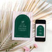 Green & pink tennis bachelorette itinerary einladung