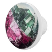 Green Pink Tourmaline Gem Muster Keramikknauf (Rechts)