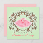 Green Pink Tutu Princess Birthday Party Einladung (Vorne/Hinten)