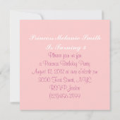 Green Pink Tutu Princess Birthday Party Einladung (Rückseite)