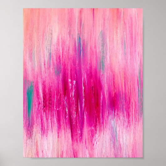 Green Pink Watercolor Art Modern Trendy Poster (Vorne)