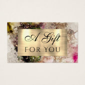Green Pink Watercolor und Gold Foil Geschenkkarte (Vorderseite)