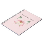 Green Pink White Mint Butterfly Notizblock (Linke Seite)