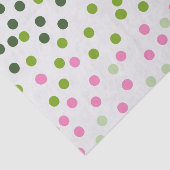 GREEN PINK WHITE POLKA DOTS SEIDENPAPIER (Ausschnitt)
