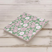 Green Pink White Retro Y2K 70er Blume Muster Fliese