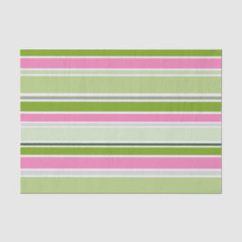 GREEN PINK WHITE STRIPES SEIDENPAPIER