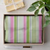 GREEN PINK WHITE STRIPES SEIDENPAPIER (Geschenk)