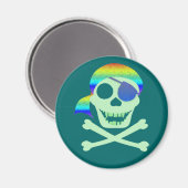 Green Pirate Skull Magnete Magnet (Vorderseite/Rückseite)