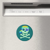 Green Pirate Skull Magnete Magnet (In Situ (Geschirrspüler))