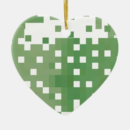 Green Pixel Pattern Keramikornament (Vorne)