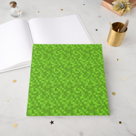 Green Pixel Pattern Retro 8-Bit Gaming Gästebuch