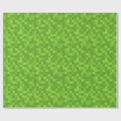 Green Pixel Pattern Retro 8-Bit Gaming Geschenkpapier (Flach)