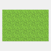 Green Pixel Pattern Retro 8-Bit Gaming Geschenkpapier Set (Vorderseite)