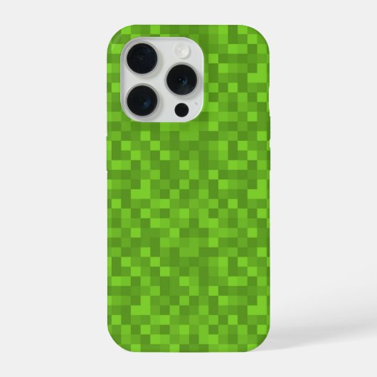 Green Pixel Pattern Retro 8-Bit Gaming iPhone Hülle (Rückseite)