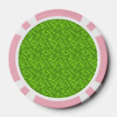 Green Pixel Pattern Retro 8-Bit Gaming Pokerchips (Rückseite)