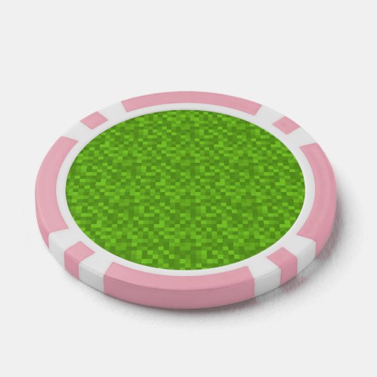 Green Pixel Pattern Retro 8-Bit Gaming Pokerchips (Einzeln)