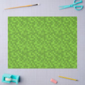 Green Pixel Pattern Retro 8-Bit Gaming Seidenpapier (Basteln)