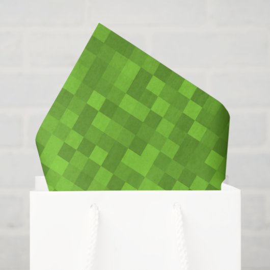 Green Pixel Pattern Retro 8-Bit Gaming Seidenpapier (Geschenktüte)