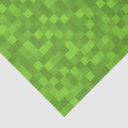 Green Pixel Pattern Retro 8-Bit Gaming Seidenpapier (Detail)