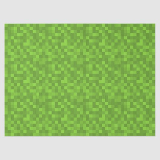 Green Pixel Pattern Retro 8-Bit Gaming Seidenpapier (Vorderseite)