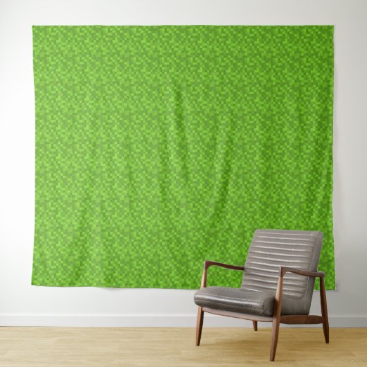Green Pixel Pattern Retro 8-Bit Gaming Wandteppich (Beispiel (Horizontal))