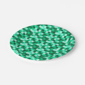 Green Pixels Gift Tag, Minecraft Inspired Print Pappteller (Schrägansicht)