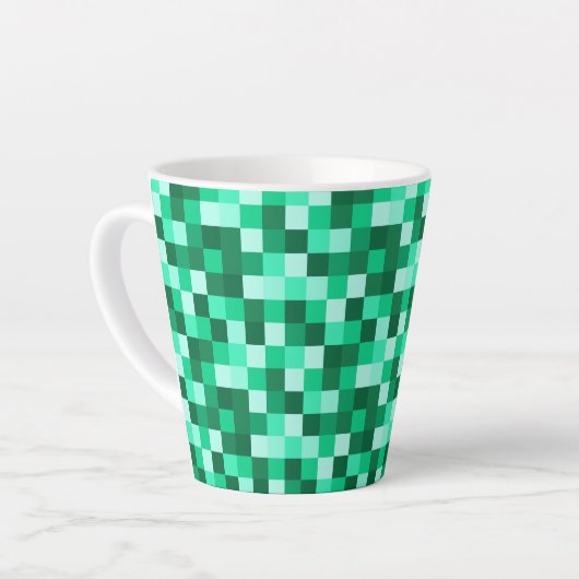 Green Pixels Micraft Inspired Mug Cup Milchtasse (Linke Ecke)