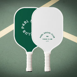 Green PKBL Social Club Monogram Wappen Pickleball Schläger