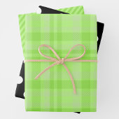 Green Plaid, Black & White Geschenkpapier Set