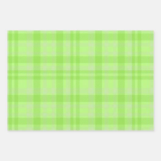 Green Plaid, Black & White Geschenkpapier Set (Vorderseite)