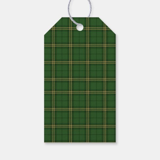 Green Plaid Christmas Festive Pattern - Geschenkanhänger (Rückseite)