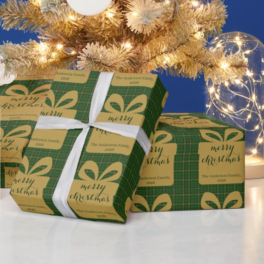 Green Plaid Christmas Festive Pattern - Geschenkpapier (Feiertage)