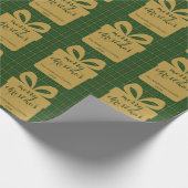 Green Plaid Christmas Festive Pattern - Geschenkpapier (Ecke)