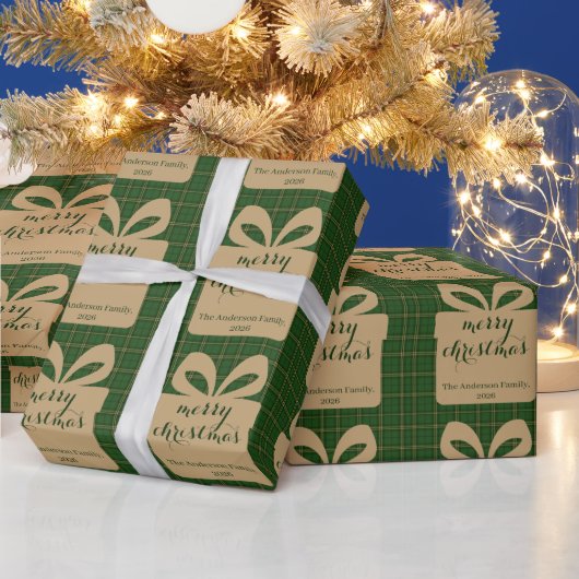 Green Plaid Christmas Festive Pattern - Geschenkpapier (Feiertage)