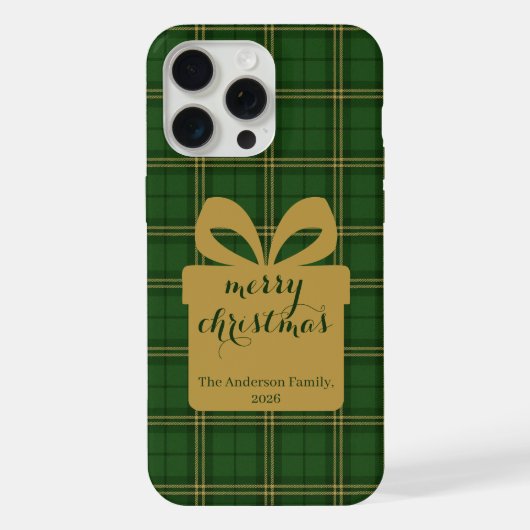 Green Plaid Christmas Festive Pattern - iPhone Hülle (Rückseite)