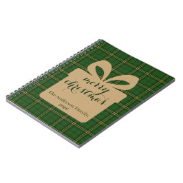 Green Plaid Christmas Festive Pattern -  Notizblock