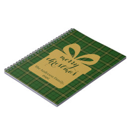 Green Plaid Christmas Festive Pattern -  Notizblock