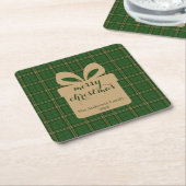 Green Plaid Christmas Festive Pattern -  Rechteckiger Pappuntersetzer (angewinkelt)
