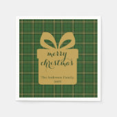 Green Plaid Christmas Festive Pattern - Serviette (Vorderseite)
