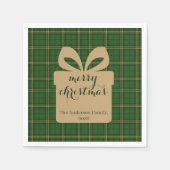 Green Plaid Christmas Festive Pattern - Serviette (Vorderseite)