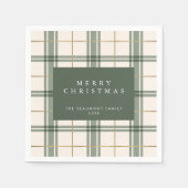 Green Plaid Christmas Paper Napkins Serviette (Vorderseite)