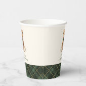Green Plaid Classic Teddy Bear Baby Shower Pappbecher (Rechts)