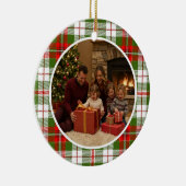 Green Plaid Family Christmas Keramik Ornament (Rechts)