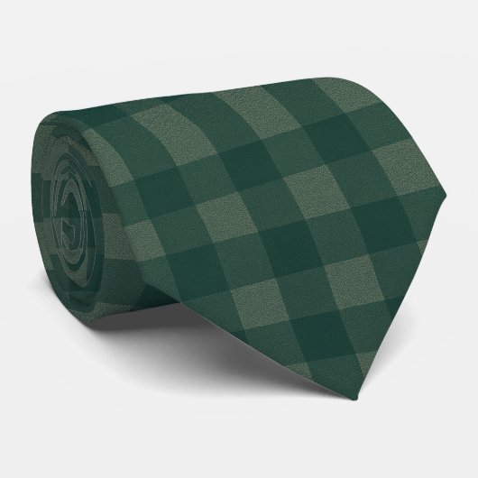 Green Plaid Krawatte (Gerollt)