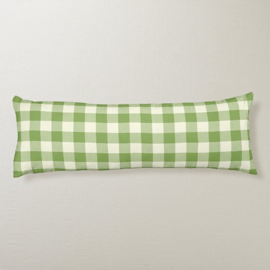 Green Plaid Pattern Body Pillow Seitenschläferkissen (Rückseite)