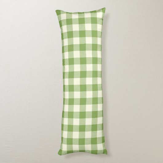 Green Plaid Pattern Body Pillow Seitenschläferkissen (Rückseite (Vertikal))
