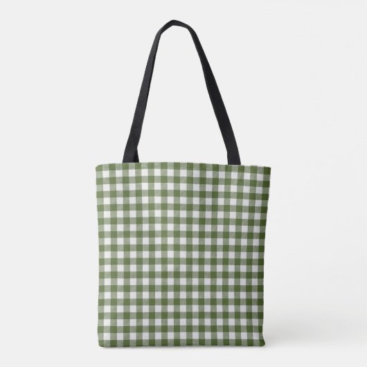 Green Plaid Pattern Tote Tasche (Rückseite)
