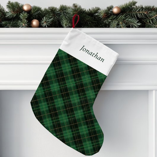 Green Plaid Personalized Kleiner Weihnachtsstrumpf