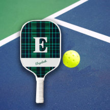 Green Plaid Spaß Sporty Custom Monogram & Name