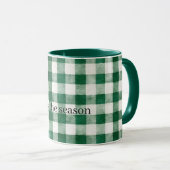 Green Plaid Stripes Christmas Tasse (VorderseiteRechts)